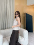 Collar Down Sleeveless Vest With Skirts Sets